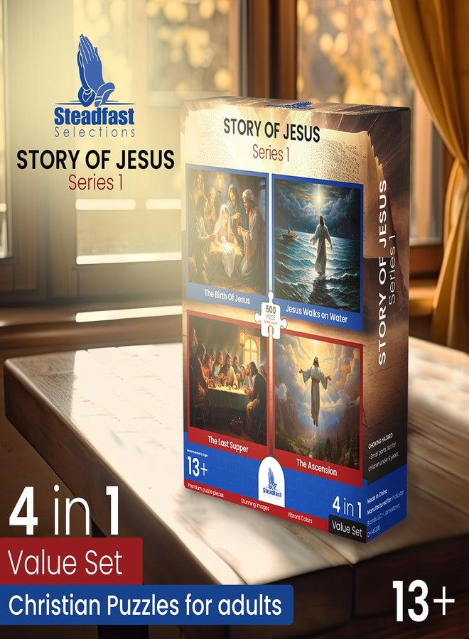 Steadfast Selections 500 pc 4-in-1 Christian Puzzles for Adults, Nativity, Bible, Religious Puzzles for Adults, Religious Jigsaw Puzzles - Image 4